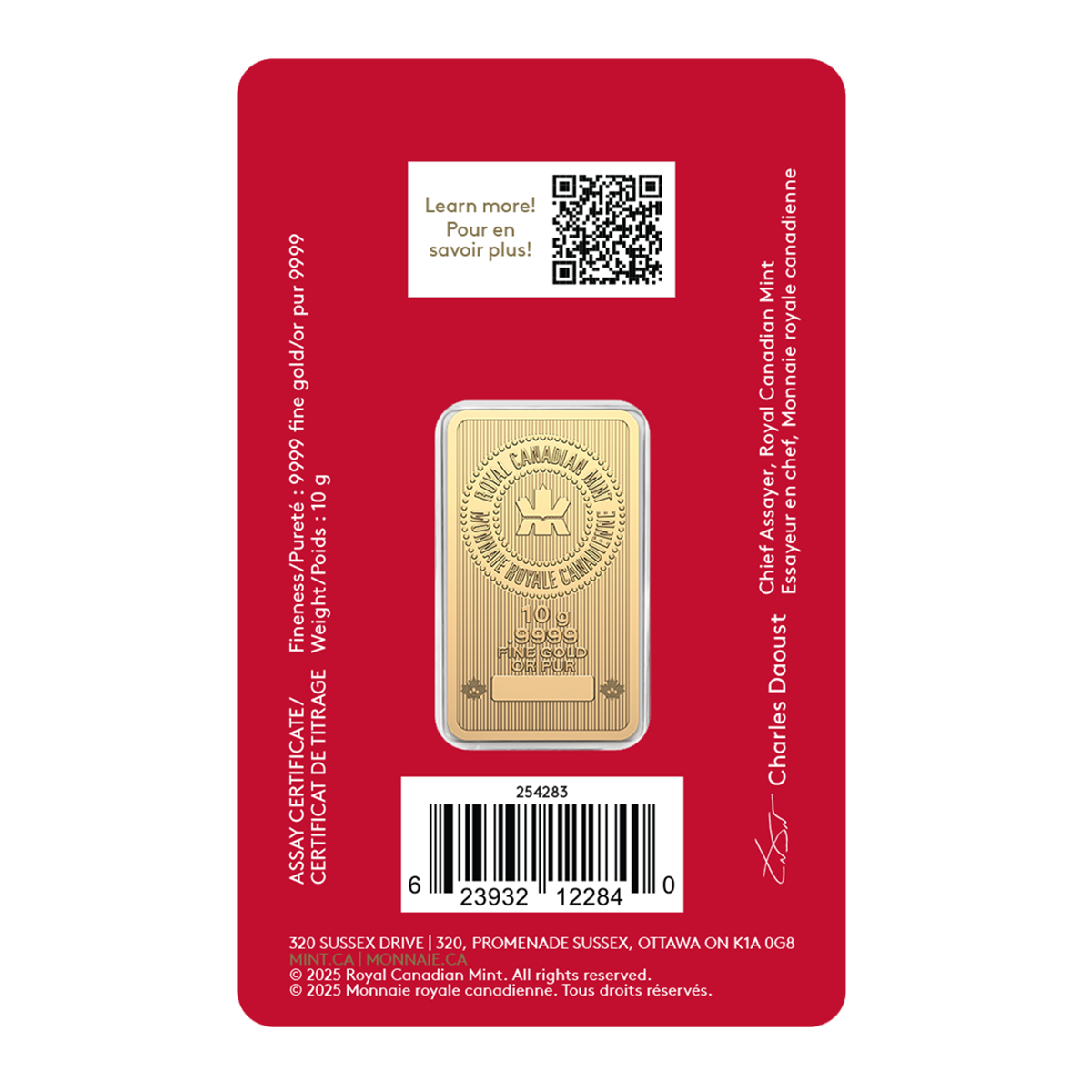 2026년 음력 말띠 – 10그램 99.99% 순금 바 (프리미엄 불리언)