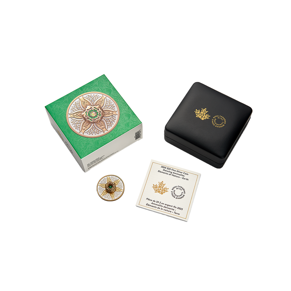 춤추는 암모라이트: 자연의 요소 - 지구 – 순은 동전