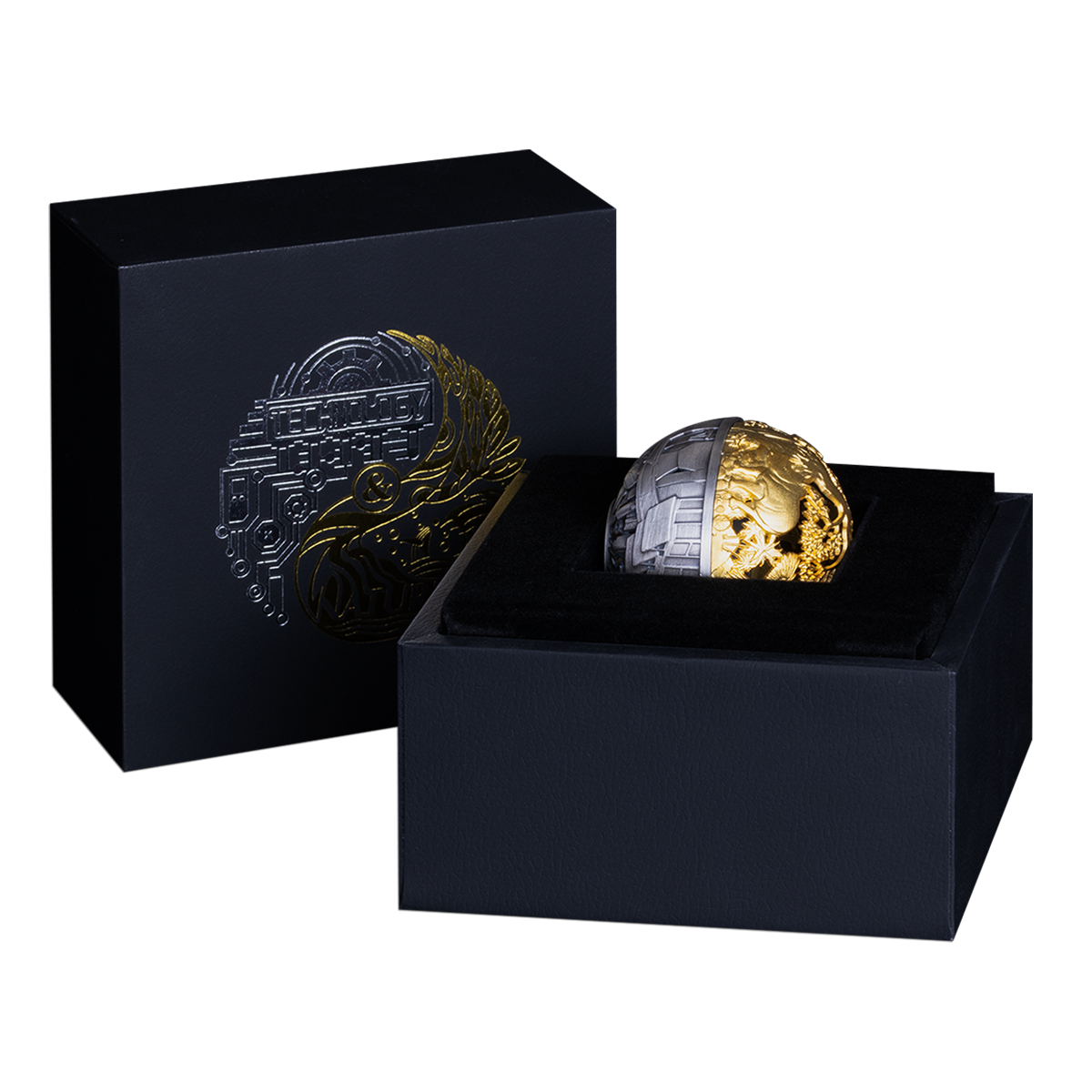 구형 필리그리 자연과 기술 – 2온스 순은 동전