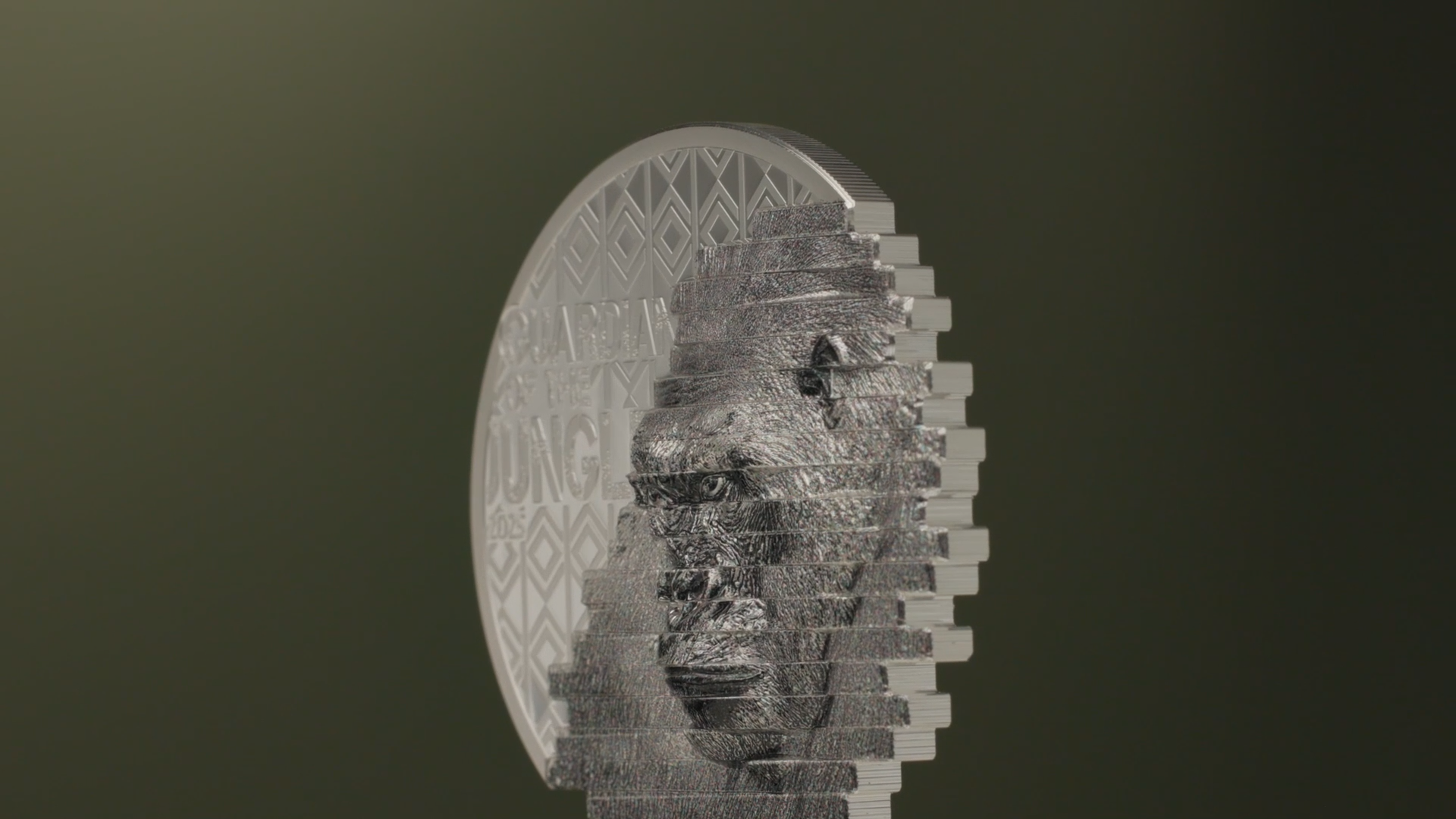 고릴라 재건 - 2온스 순은 동전