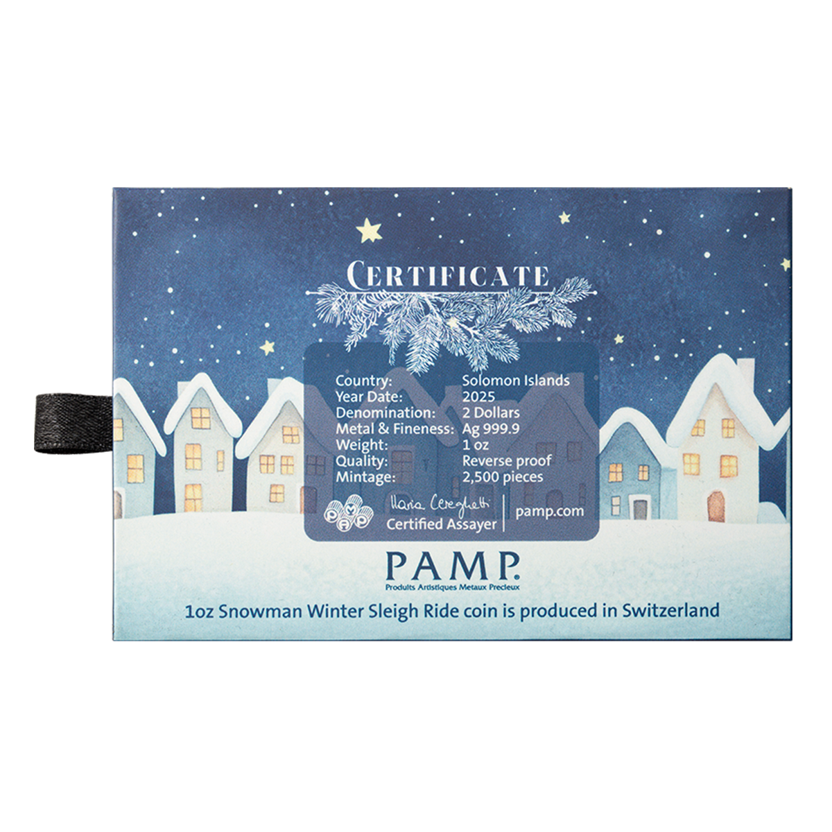 눈사람 겨울 썰매 타기 - 순은 동전