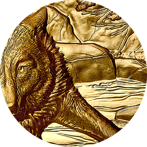 위대한 사냥꾼: 회색 늑대 – 1온스 순금 울트라 하이 릴리프 동전