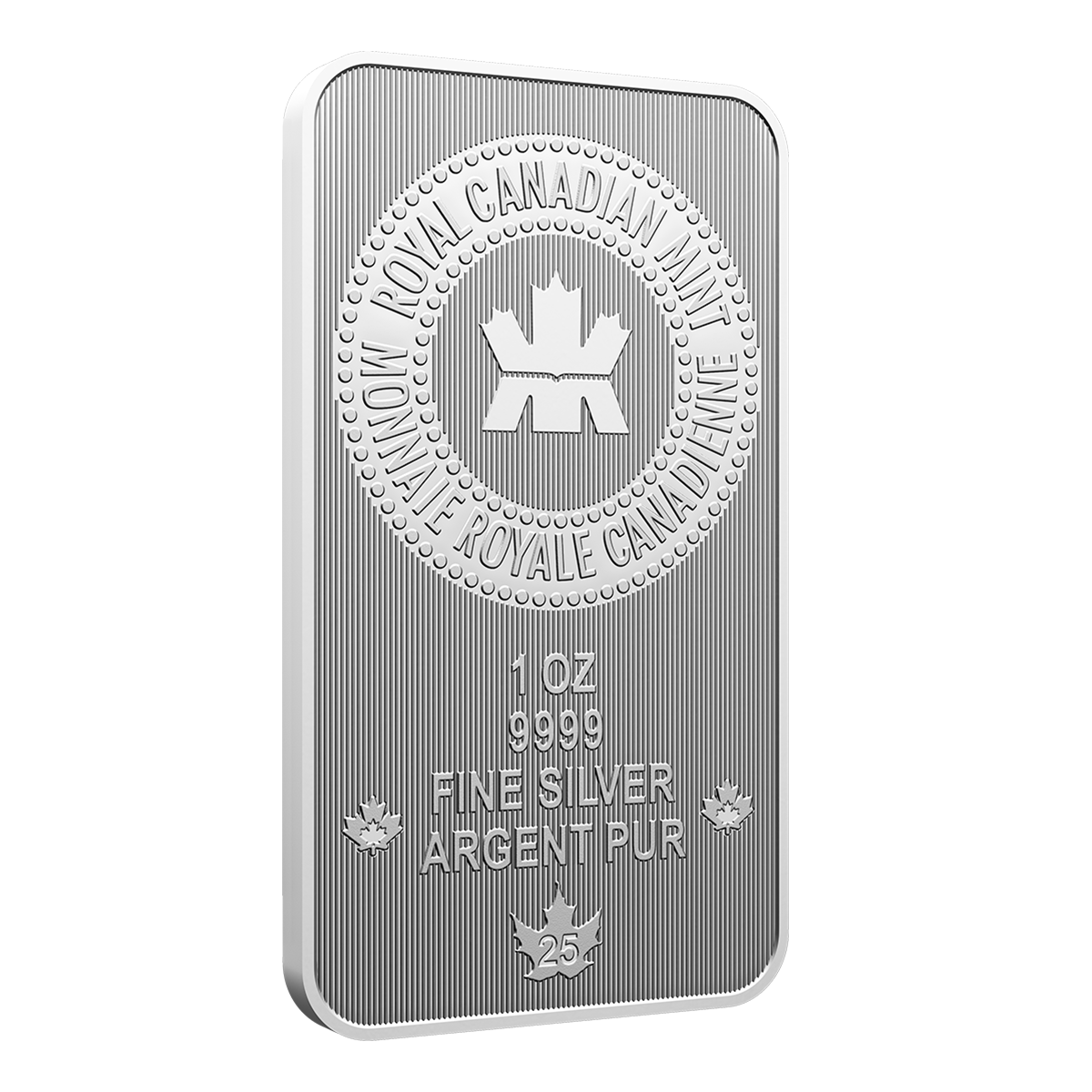 캐나다 자부심이 담긴 포장으로 제공되는 순은 바 - 1온스 99.99% 순은 2025 (프리미엄 불리온)