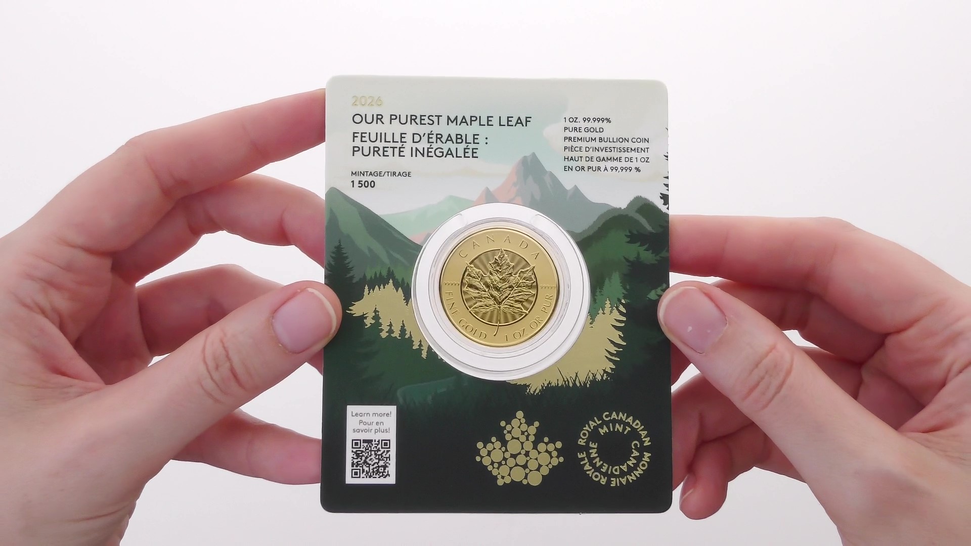 2026 순수한 메이플 리프 – 1온스 99.999% 순금 주화 (프리미엄 불리언)