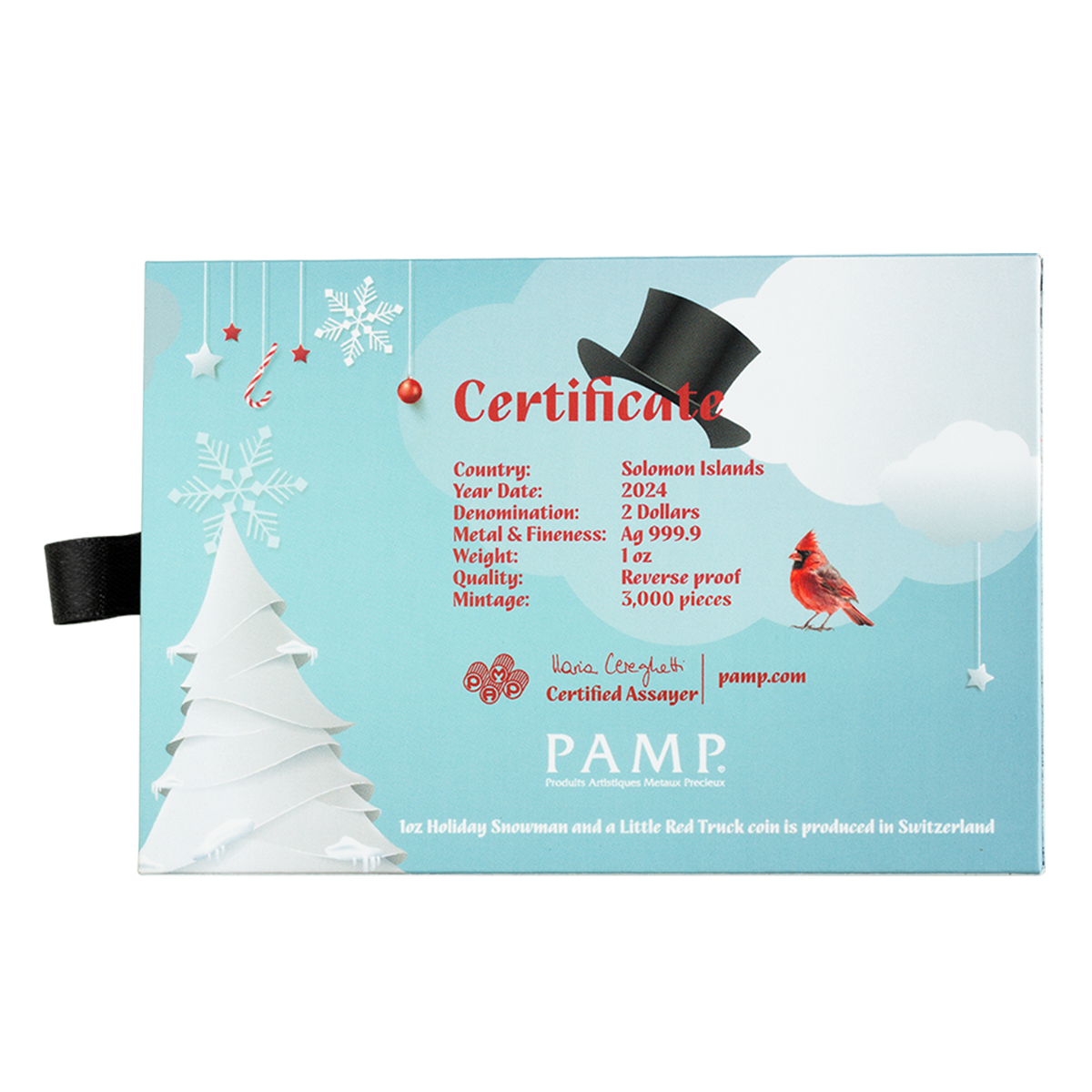 휴일 눈사람과 작은 빨간 트럭 - 순은 동전