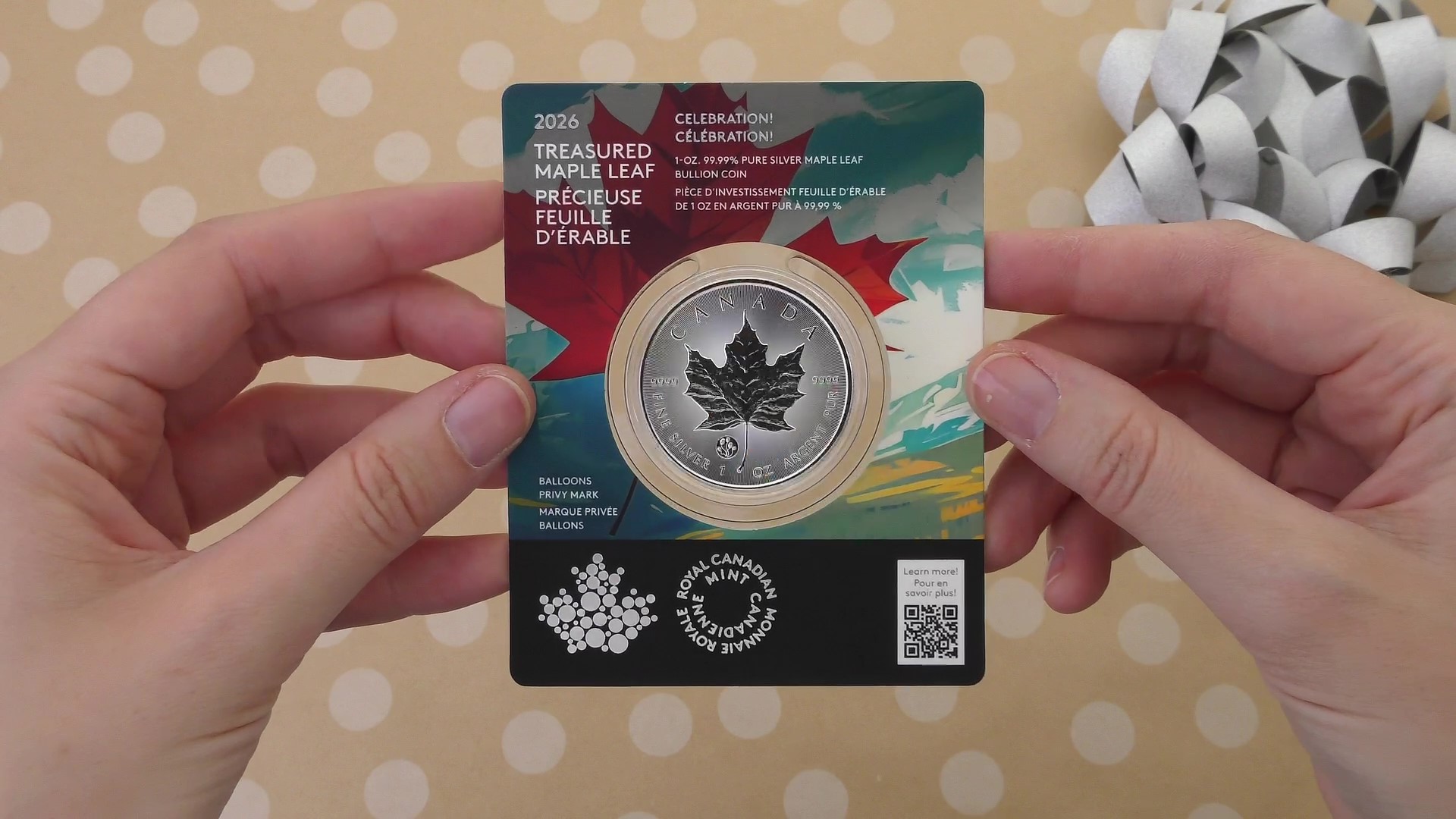 2026년 기념 은 메이플 리프: 축하 프리비 마크 - 1온스 99.99% 순은 동전 (프리미엄 불리온)