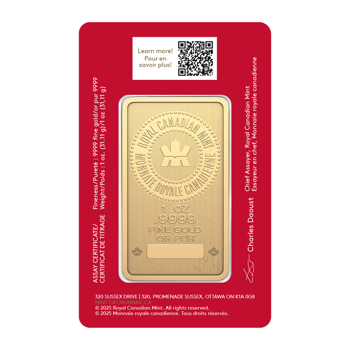 2026년 말띠 1온스 99.99% 순금 바 (불리언)