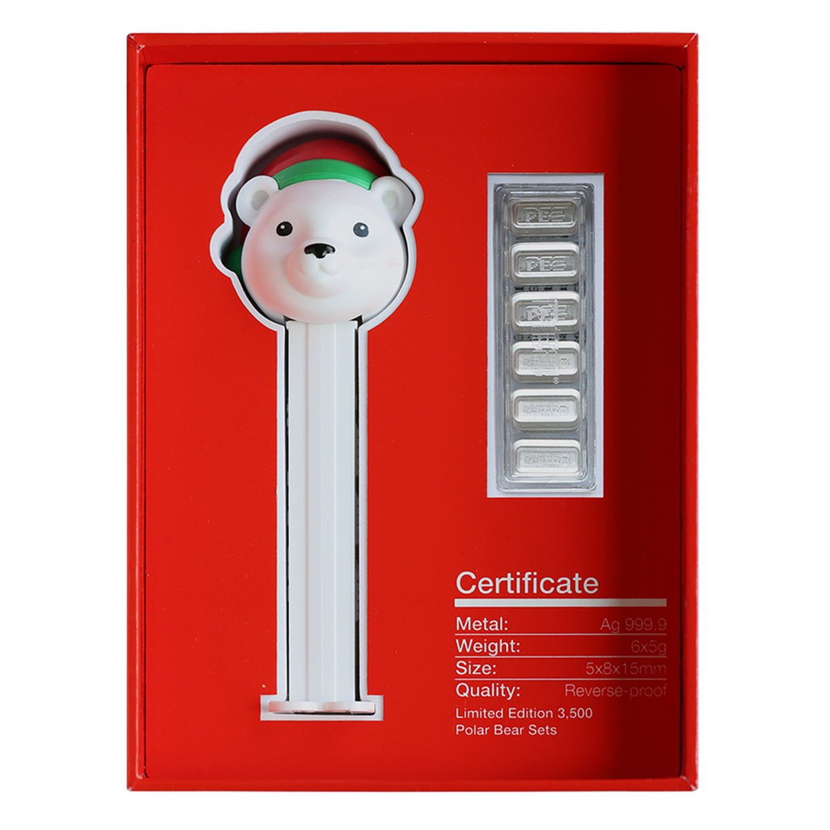 페즈® 북극곰 - 순은 6×5그램 웨이퍼